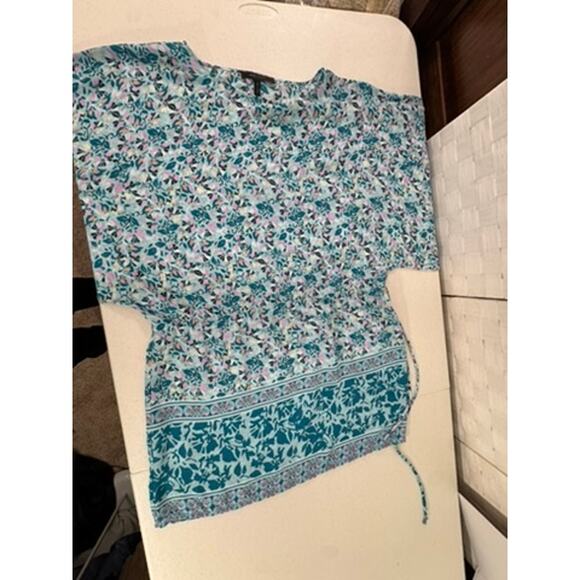 "BCBGMAXAZRIA" PYPER Kimono Chiffon Dress Suit Cover Up SZ L Waist Cinch Summer - Picture 4 of 9